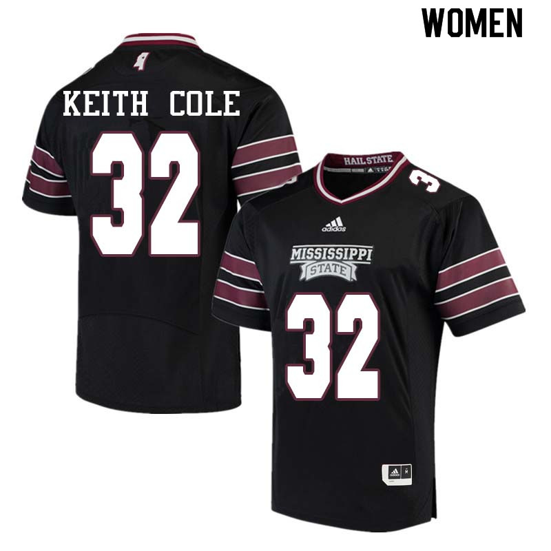 Women #32 Brian Keith Cole Mississippi State Bulldogs College Football Jerseys Sale-Black - Click Image to Close